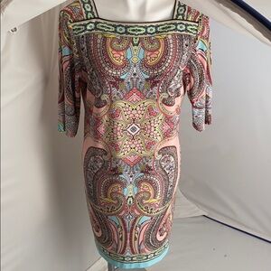 Sandra Darren multicolor stretch jersey dress 14